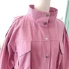 Retro vintage rosyjski w stylu Różowy płaszcz dla kobiet w modnej modzie pojedyncze ubranie piersi A567 R96U