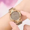 Creativo quadrante con diamanti orologi femminili moda loopback fibbia magnetica da donna quarzo semplice orologi da polso femminili regali braccialetto orologio