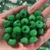 3PC Natuurlijke een Groene Jade Gesneden Kralen DIY Armband Bangle Charm Jadeite Sieraden Mode Accessoires Amulet Geschenken voor Dames Mannen