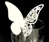 Partihandel Cup Paper Place Sittande Bröllop för Vinglas Favoriter Hem Escort Party Butterfly Card Decor Card Party Decorations Nupdd 1499 T2