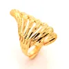 Anel de luxo largo 18 K Solid Solid Gold Bling Fashion Rings Ajuste Mulheres Ajuste Big Round Round Punk Jóias Presente8350256