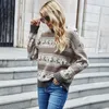 High Quality Christmas Deer Loose Sweater Women Autumn Winter Striped Long-sleeved Thick Warm Jacquard Sweaters Pullovers 210428