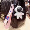 Cute Couple Male Soft Rubber Small Astronaut Pendant Key Ring Cartoon Keychain