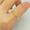 Cluster Rings Custom Name Ring Gold Silver Stainless Steel Women Vintage Jewelry Customized Bagues Femme Frete Gratis