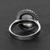 Cluster Rings Natural Oval Moonstone 925 Sterling Silver Finger Ring För Kvinnor Årsdag Förlovningsfest Present Fina Smycken