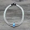 Anslow mode smycken vintage retro kristall pärlor uttalande kort krage halsband för kvinnor kvinnlig pärla charm diygift low0105an