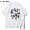 Toppar Tees Streetwear Hip Hop Men Sommar Unicorn Bear Skriv ut Kortärmad T-shirts Casual Cotton Harajuku Loose Tshirts 210602