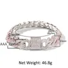 Mens Bracelet 13MM 2 Row Zirconia Prong Link Chain Iced Out Micro Paved CZ Cubans ChainsHip Hop Fashion Jewelry For Gift