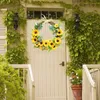 装飾的な花の花輪の花輪窓のための屋外ヒマワリのための屋外ヒマワリの花輪春夏の正面玄関の寝室の壁家族パーティーギフトD1