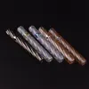 Colorful Spiral Thick Glass Pipes Dry Herb Tobacco Smoking Handpipe Preroll Cigarette Filter Holder Taster Tips Tube High Quality One Hitter Catcher DHL Free