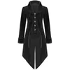 Men's Trench Coats Punk Clothes Mens Retro Long Coat Plus Size Tuxedo Single-breasted Stand Collar Embroidery Printing Steampunk Jacket Luge