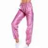 Women Shiny Rave Pants Loose Holographic Clothes Silver Pants Dance Wetlook Hip Hop Punk Pants Sweatpants Streetwear Joggers Y211115