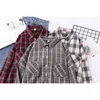 H.SA Lâche Femmes Chemises à carreaux à manches longues Spring Summer Outwear Big Pocket Blouses Casual Dames Streetwear Tops 210417