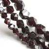 Grenat rouge foncé à facettes naturelles pour la fabrication de bijoux, perles rondes en pierre ample, Bracelet à bricoler soi-même collier 15 pouces 6 8 10mm