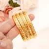 4pcs Dubai Gold Jewelry Bangles for Ethiopian Bangles Bracelets Jewelry Chinese Wedding Bridal Women Men Girks Bangles Gift Q0722