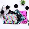 21cmx16cm Reversible Sequins Mermaid Glitter Makeup Bags Fashion Handbag Lady Cosmetic Bag Evening Clutch Pouch SN2263