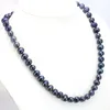 Perle noire 8-9mm 18 pouces DIY Les femmes conviennent au lieu de rassemblement pour porter un cadeau de collier de perles entier