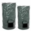 Bolsa de composto de jarda de jardim desmontável com tampa Ambiental orgânica fermentação coletor de resíduos recusar sacos Composter 210615
