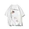 Bolubao Mężczyźni Hip Hop T Shirt Streetwear Japoński Harajuku Zabawny Dog T-Shirt Lato Krótki Rękaw Topy Tees Print Tshirts 210518