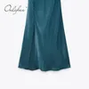 Summer Women Sexy Party Spaghetti Strap Split Silk Long Satin Slip Dress 210415