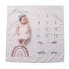 4 Pcs/Set born Milestone Flannel Blanket Baby Monthly Record Growth Pography Props Creative Background Cloth 211105