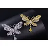 In Europe and gilded inlay zircon corsage, deserve to act role of the female suit pin tassel butterfly brooches insects