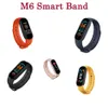 M6 Smart Band 6 Cinturino per orologio Schermo a colori Fitness Pressione sanguigna Monitoraggio della frequenza cardiaca Passometro Bracciale da donna impermeabile quotidiano