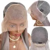 Pelucas de colores brasileños vírgenes, pelucas grises con frente de encaje HD transparente, pelucas de encaje frontal de cabello humano gris de onda profunda para mujeres negras204702619757