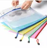 2021 5 couleurs A4/A5 PVC sac de rangement école fournitures de bureau Transparent feuille libre cahier fermeture éclair auto-étanchéité porte-fichiers cadeaux créatifs