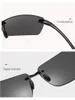 Óculos de sol quadrado inquebrável polarizado masculino sem aro TR90 leve 2021 óculos de sol para dirigir masculino com design de marca tons UV400