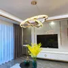 Kolye lambalar Modern Yüzük Led Kristal Işıklar Parlak Yatak Odası Yemek Odası Villa Kapalı Aydınlatma Dekor Lambası Asma Işık Fikstürü