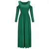 Casual Dresses 2022 Summer Women's Off Shoulder Solid Color rakt l￥ng￤rmad elegant kl￤nning maxi vestidos