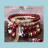 Women Fashion Jewelry Boho Middle East Marine Design Multilayer Ring Beaded Bracelets Crystal Bracelet 6 Styles Rsjfk B Lhtku