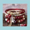 Gioielli di moda da donna Boho Medio Oriente Stile marino Design originale Anello multistrato Braccialetti con perline Bracciale in cristallo 6 stili Rsjfk B Lhtku