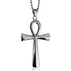 Nya utrikeshandel mode tillbehör enkla glansiga forntida Egypten Cross Titanium Steel Pendant Halsband hängande ornament Stn8316424130