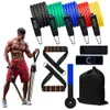 Träning Bar Fitness Resistens Band Set Training Pull Rope Yoga Pilates Booty Bands Gym Utrustning för hem Bodybuilding Vikt H1026