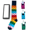 Herrstrumpor lyxig designer multicolor sock för män kvinnor strumpor herr högkvalitativa äldre gator bekväma strumpor