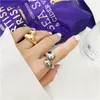 Peri'sbox guld uttalande för kvinnor stora stora öppna finger chunky kupol bred ring smycken