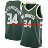 Novo 2021 Giannis Antetokounmpo Swingman Jersey Geeen costurou Homens Homens de Basquete Juventude Jerseys Size XS-6xl