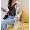 Blusas femininas Camisas Blusa Mulheres Chiffon Sunscreen Roupas Senhoras Estilo Coreano Tops Womens Sold Outwear Loose