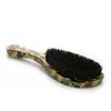 Abeis Army Green Длинная ручка Деревянные щетки для волос Натуральная кабана Breate 360 ​​изогнутая волновая щетка