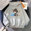 Genshin Hife Одежда для одежды Женщины Zhong Li Print Kawaii Hoodie Цвета 12 негабаритных Толстовка Аниме Эстетика Harajuku Wram 210805