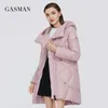 ガスマンウィンタージャケットの女性のフード付き暖かい長い厚いコートパーカー女性コレクションダウンプラスサイズ1702 210910