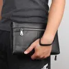 Práctico bolso de mano de cuero genuino para hombre, cartera para teléfono de negocios, tarjetero, dinero