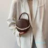 Bolso cruzado de lujo con diseño de cocodrilo degradado para mujer, bolso de mano con cuentas de marca, bolso cruzado con cadena, bolsos redondos informales para mujer