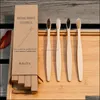 Spazzolini da denti usa e getta Forniture per il bagno El Home Garden Spazzolino da denti naturale riutilizzabile Set di bambù Confezione da 4 con custodia da viaggio Confezione da imballaggio Biodegr