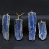 Naszyjniki wiszące 2021 Niebieski kamień naturalny stal nierdzewna urok złoty kolor Naszyjnik/mężczyźni biżuteria Colgante Piedra NY26S04