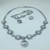 Earrings & Necklace Luxury Bride Jewelry Sets Wedding Cubic Zirconia Chokers Bangle RIng Engagement Jewelery A0002