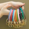 100st Colorful Silicon Armband Bekväma band Nyckelring Key Rings Wrist Gold Big Round Silicon för kvinna smycken gåva