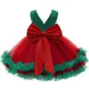 Abiti da ragazza Nati Natale Neonate Vestito Fantasia Costumi da festa Paillettes a rete Piccola principessa 1 2 3 4 5 anni Abbigliamento per bambini